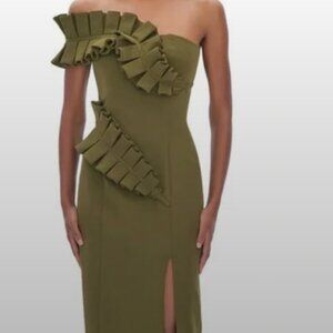 Andrea Iyamah Kamala Asymmetric Knee-Length Dress